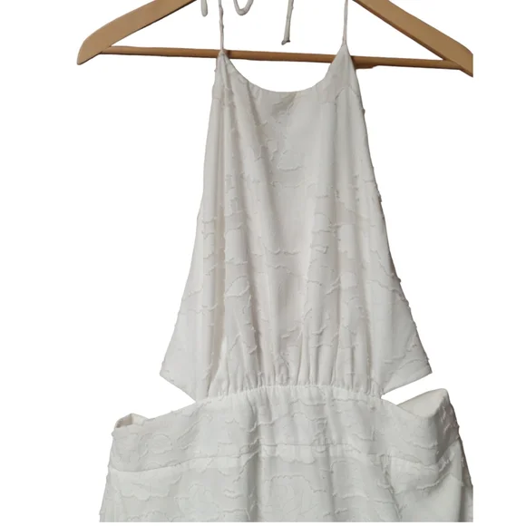 Lulus Touch of Elegance White Floral Burnout Halter Maxi Dress NWT Size XL 12/14 - Picture 12 of 14